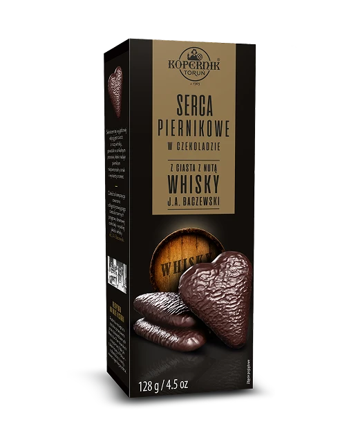 Serca piernikowe w deserowej czekoladzie Whisky
